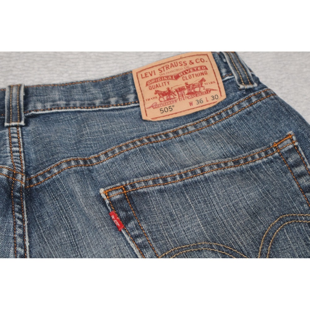 Levi's Strauss & Co. Jeans Men 36x30 Blue 505 Regular Fit Denim Straight Leg